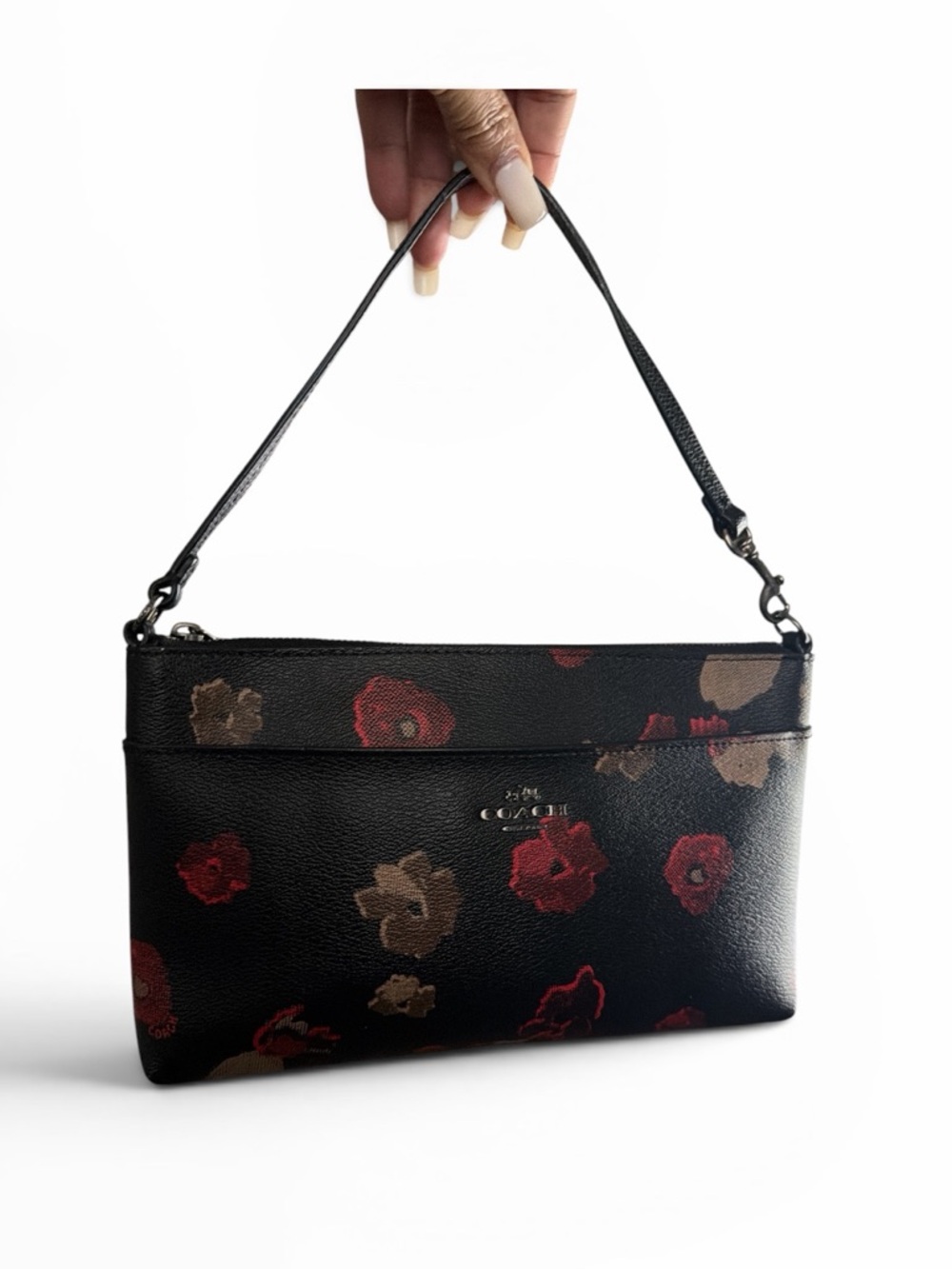 EUC Coach Black Floral  Handle Bag